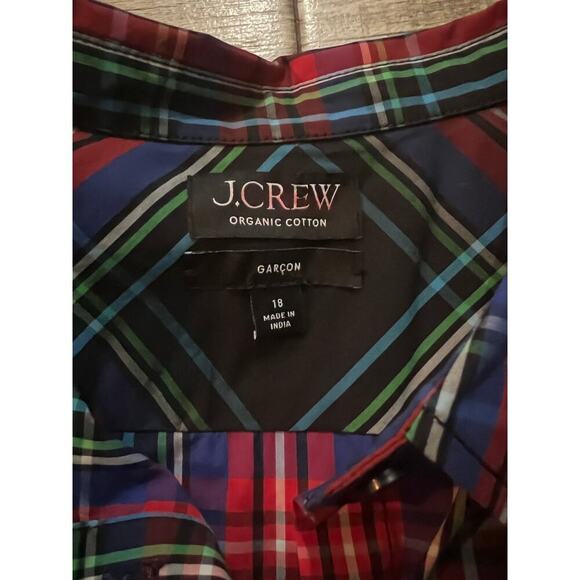 J.Crew Women's Garcon Classic Plaid Long Sleeve Button Down Shirt Size 18 - Picture 4 of 6